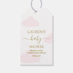 Pink Clouds Baby Shower Girl Geschenk Tag Geschenkanhänger