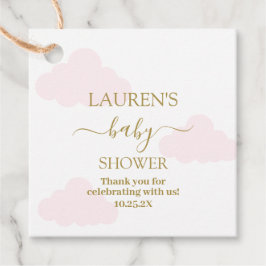 Pink Clouds Baby Shower Girl Geschenkanhänger
