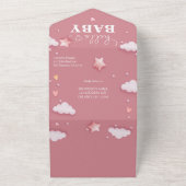Pink Clouds Hello Baby Dusche All In One Einladung (Außenbereich)
