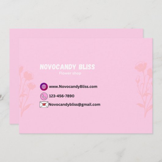 Pink Clouds Herz Danke für die Karte Kleines Unter (Vorne/Hinten)