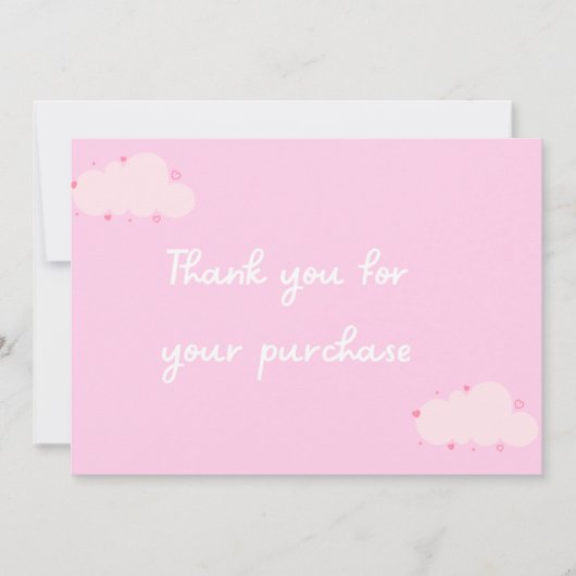 Pink Clouds Herz Danke für die Karte Kleines Unter (Vorderseite)