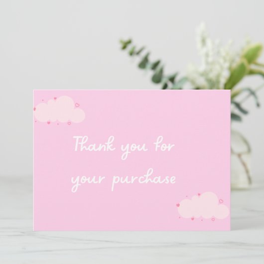 Pink Clouds Herz Danke für die Karte Kleines Unter (Stehend Vorderseite)