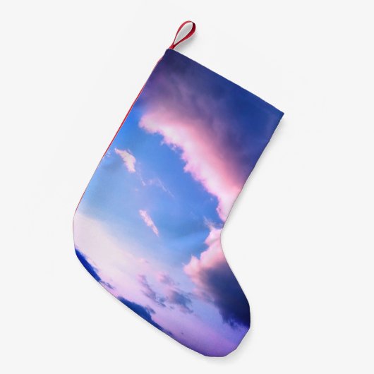Pink clouds kleiner weihnachtsstrumpf (Vorderansicht (hängend))