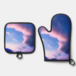 Pink clouds ofenhandschuh & Topflappen-Set