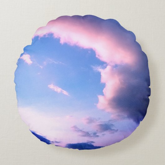 Pink clouds rundes kissen (Vorderseite)