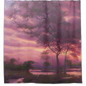 Pink Cloudy Sky Duschvorhang (Vorderseite)