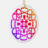 Pink Clover Crisscross Mandala #21 Keramik Ornament (Rechts)