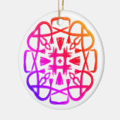 Pink Clover Crisscross Mandala #21 Keramik Ornament (Links)