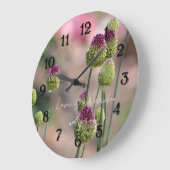 Pink Clover Flowers Photography   Große Wanduhr (Winkel)