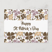 Pink Clover Kleeblatt Pattern St Patrick`s Day Postkarte (Vorderseite)