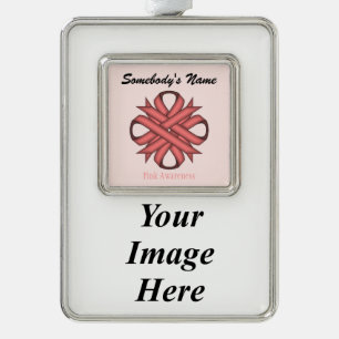 Pink Clover Ribbon Tmpl (V-I) von Kenneth Yoncich Rahmen-Ornament Silber