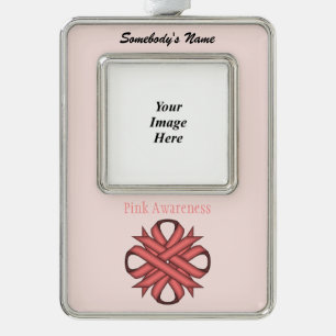 Pink Clover Ribbon Tmpl (V-O) von Kenneth Yoncich Rahmen-Ornament Silber