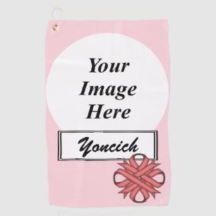 Pink Clover Ribbon von Kenneth Yoncich Golfhandtuch