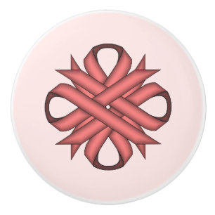 Pink Clover Ribbon von Kenneth Yoncich Keramikknauf