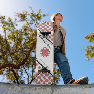Pink Clover Ribbon von Kenneth Yoncich Skateboard