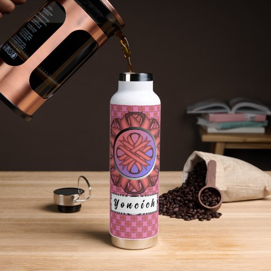 Pink Clover Ribbon von Kenneth Yoncich Trinkflasche (Kaffee)