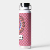 Pink Clover Ribbon von Kenneth Yoncich Trinkflasche (Rückseite)