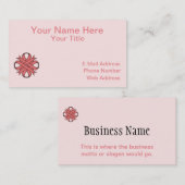 Pink Clover Ribbon von Kenneth Yoncich Visitenkarte (Vorne/Hinten)