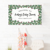 Pink Clovers Girl Baby Dusche Willkommen Banner (Insitu)