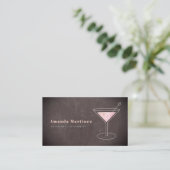 Pink Cocktail Barkeeper Mixologe Chalkboard Visitenkarte (Stehend Vorderseite)