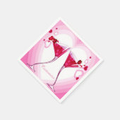 Pink Cocktail Brille Napkins Serviette (Ecke)