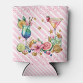 Pink Cocktail Candy Glitzer Geburtstag Dosenkühler (Vorderseite)