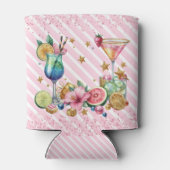 Pink Cocktail Candy Glitzer Geburtstag Dosenkühler (Rückseite)