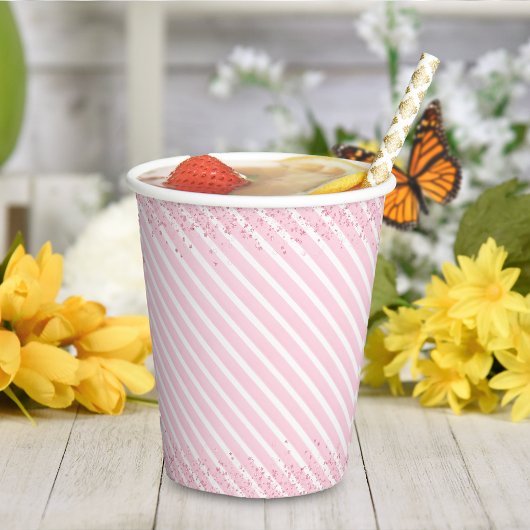 Pink Cocktail Candy Glitzer Geburtstag Pappbecher