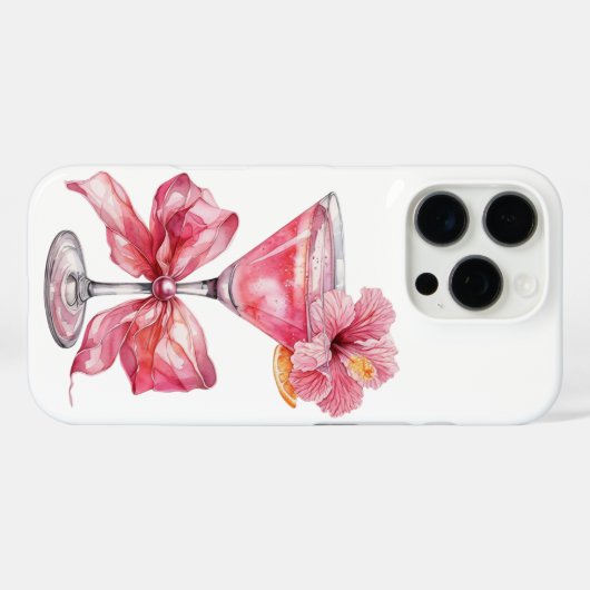 Pink Cocktail Charm Case-Mate iPhone Hülle (Rückseite (Horizontal))