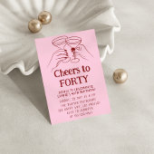 Pink Cocktail “Cheers to Forty 40th Birthday Einladung