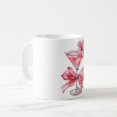 Pink Cocktail Floral Kaffeetasse (Vorderseite Links)