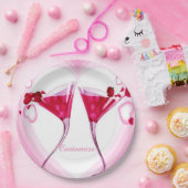 Pink Cocktail Gläser Papier Teller (Party)