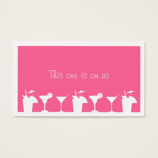 Pink Cocktail Hochzeitsfeier Sondergetränk Ticket (Vorderseite)