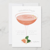 Pink Cocktail Junggeselinnen-Abschied Einladung (Vorderseite)