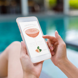 Pink Cocktail Junggeselinnen-Abschied Einladung