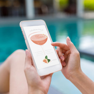 Pink Cocktail Junggeselinnen-Abschied Einladung