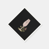 Pink Cocktail Junggeselinnen-Abschied Serviette (Ecke)