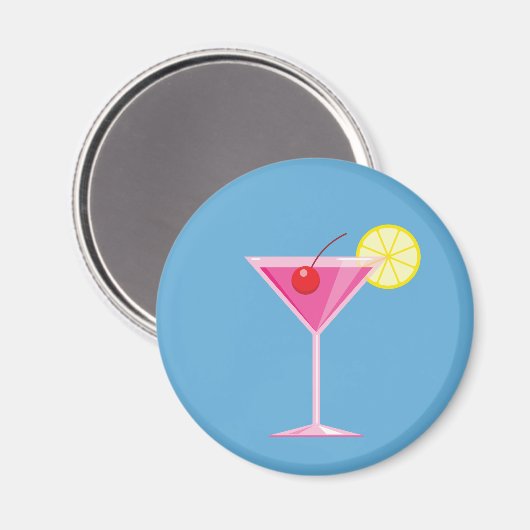 Pink Cocktail Magnet (Vorderseite/Rückseite)