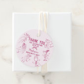 Pink Cocktail Party Bachelorette Dessert Geschenkanhänger (Beispiel)