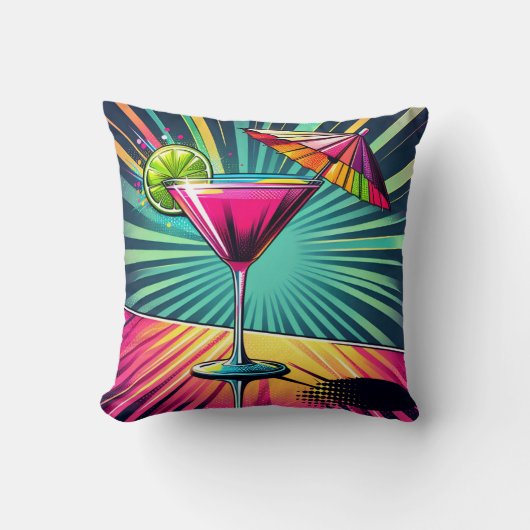 Pink cocktail Throw Cushion Kissen (Vorderseite)