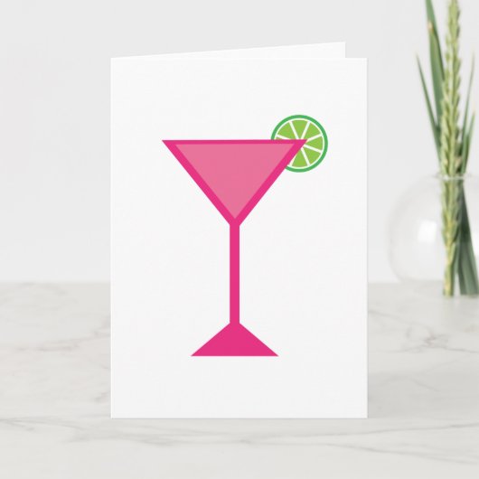 Pink Cocktail With Lime Karte (Vorderseite)