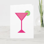 Pink Cocktail With Lime Karte<br><div class="desc">A cute pink cocktail drink with lime</div>