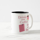 Pink Coffee and Book Lover Tasse (VorderseiteRechts)