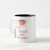 Pink Coffee and Book Lover Tasse (Vorderseite Links)
