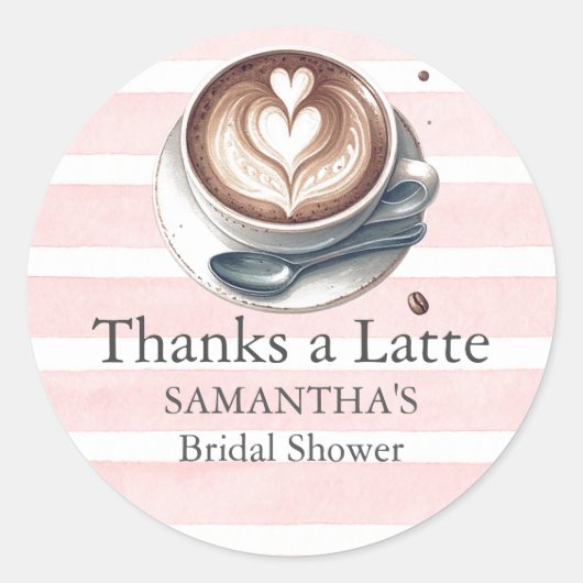 Pink Coffee Brautparty Theme Stickers (Vorderseite)