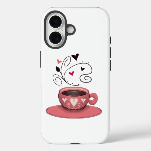 Pink Coffee Cup Case-Mate iPhone Hülle (Rückseite)