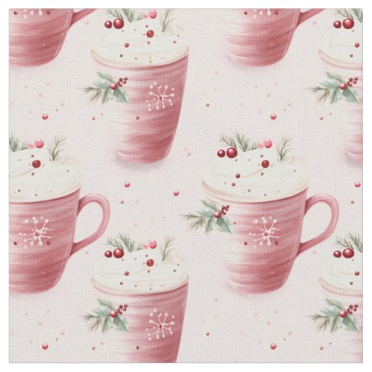 Pink Coffee Cups auf Pink Stoff (Nahaufnahme)