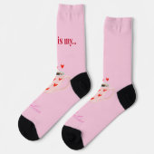 Pink Coffee Mug Valentine's Day Hearts Socken (Linkes Detail)