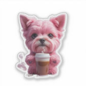 pink coffee puppy aufkleber (Vorderseite)