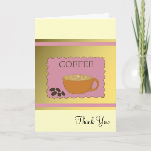 Pink Coffee Signature Vielen Dank Dankeskarte (Vorderseite)